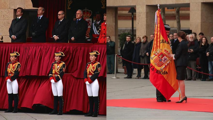 Jorge Fernández Ministro de Interior y Cuca Gamarra entrega bandera Logroño