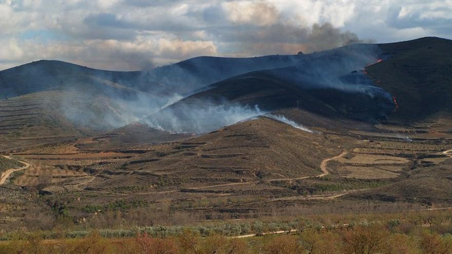 Incendio en los montes de Bergasa