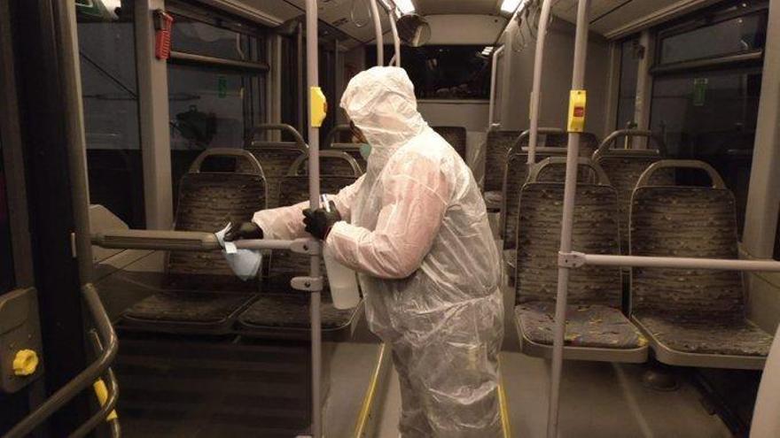 desinfección de autobuses en Logroño
