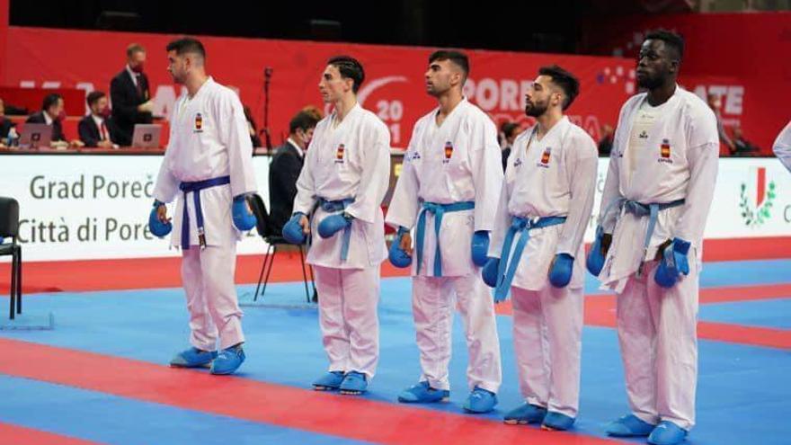 Rodrigo y José Rafael Ibáñez en la selección española de karate