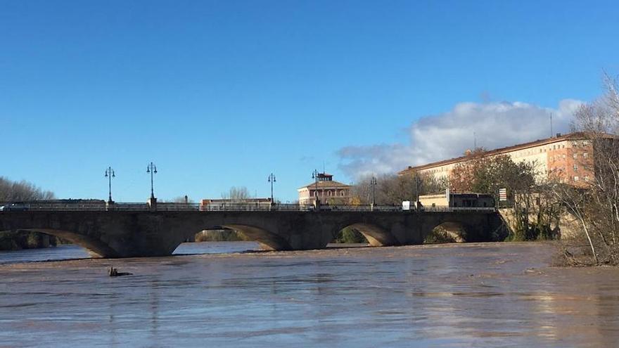 crecida del río Ebro en Logroño