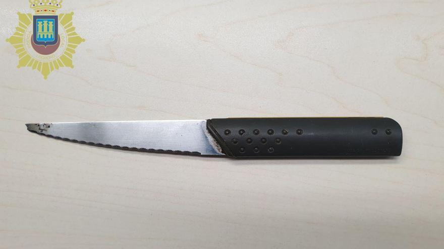 cuchillo utilizado en robos en Logroño